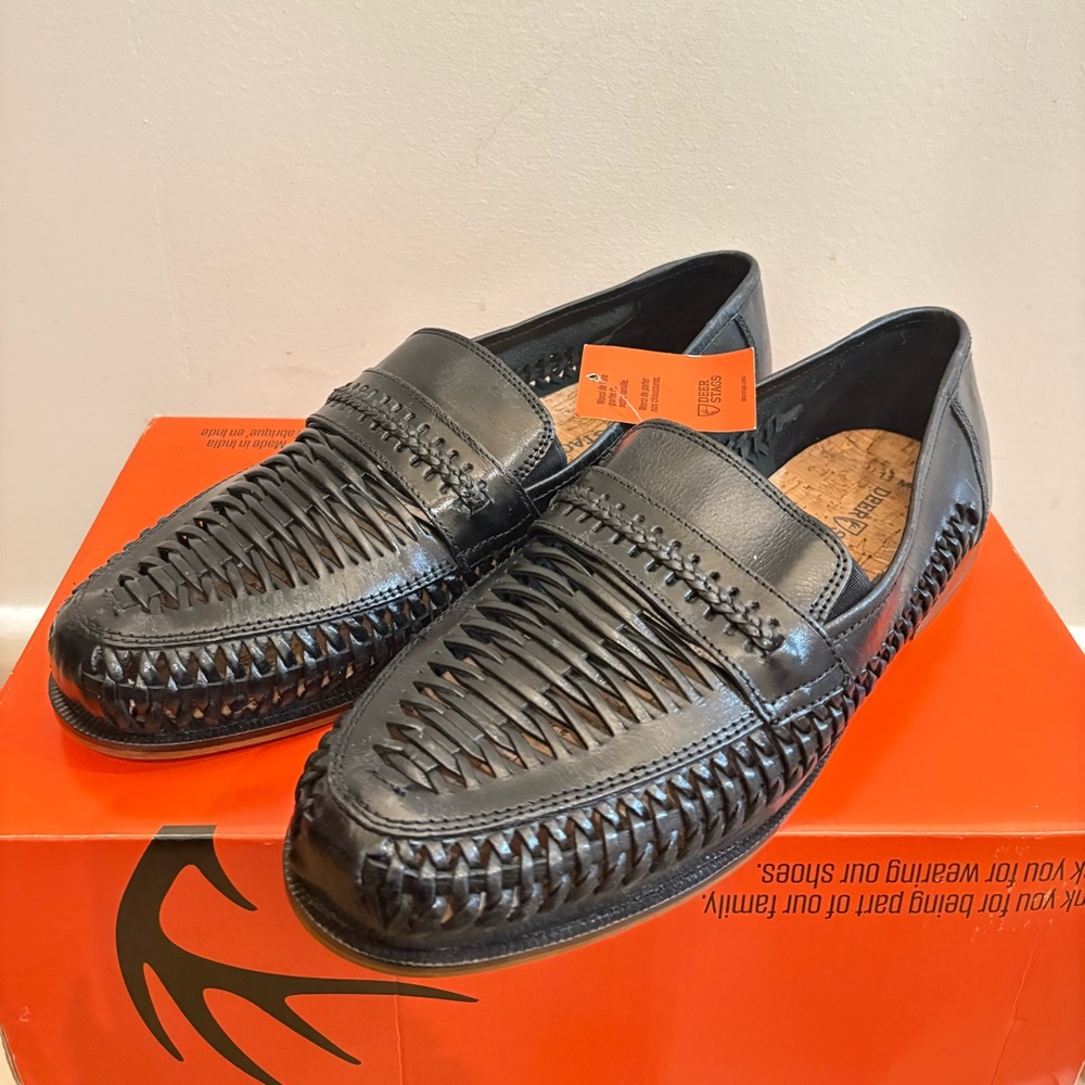 Deer Stags Mens Puebla Leather Huarache Loafers 11M Brand New